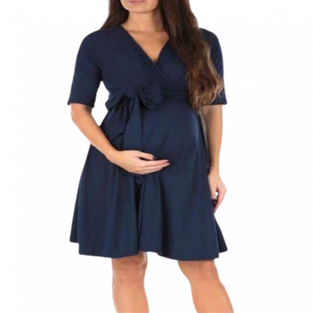 Plain Self Tie Maternity Gown