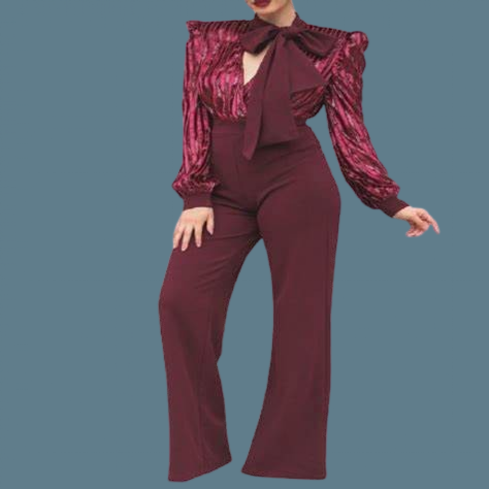 Valentine Shiny Lining Pattern Jumpsuit