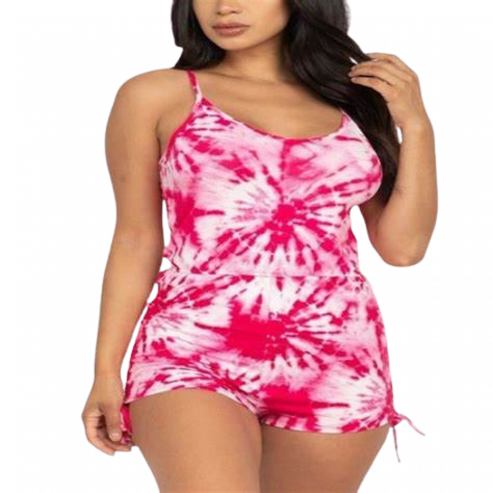 Dyed Hand-Tied Printed Romper